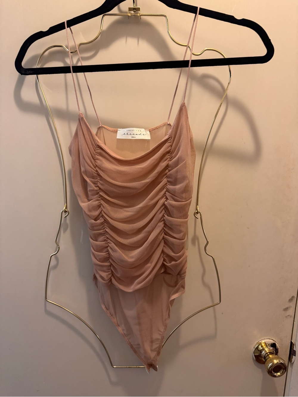 Ruched Pink Sheer Bodysuit